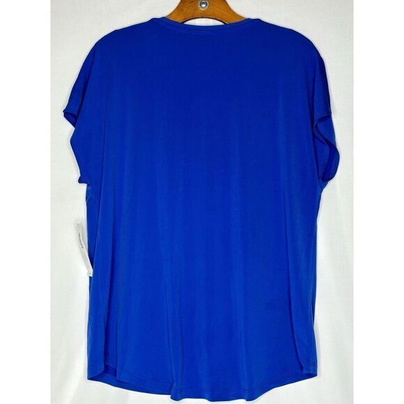 Women’s Chicos Stella High Low Scoop Basic Knit‎ Blue Short-Sleeve Shirt Size 2 - Picture 2 of 3